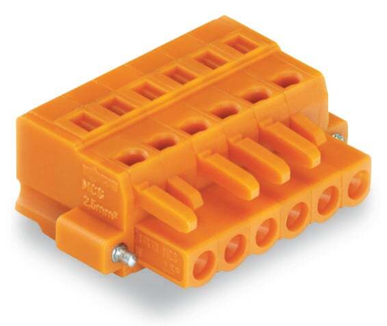1-conductor female connector; CAGE CLAMP; 2.5 mm; Pin spacing 5.08 mm; 3-pole; Screw flange; 2,50 mm; orange