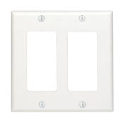 2-Gang, Decora/GFCI Device Decora Wallplate, Standard Size, Thermoset, Device Mount, Light Almond