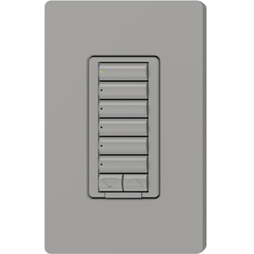Lutron RadioRA 2 seeTouch Wall Mount Designer Keypad, 6 Button with Raise/Lower - Gray