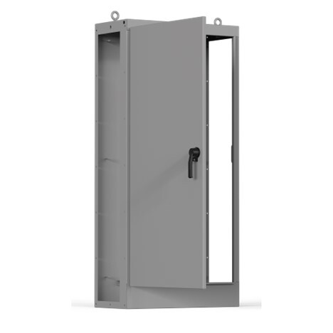 AU84X4018BLP 1-Door Both Sides Open Disconnect Modular Universal Enclosure, 40.24 in W x 18.11 in D x 84.13 in H, NEMA 3R/4/12 Rating, Mild Steel