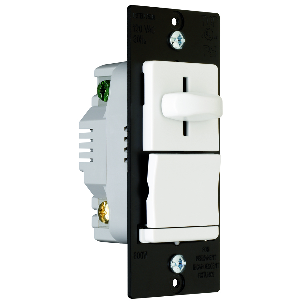 Incandescent Slide Dimmer, Preset 600W, White