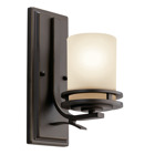 The Hendrik(TM) 12in; 1 light wall sconce features a classic look with its Olde Bronze finish and light umber etched glass. Inspired by Hendrik Berlage, the Hendrik Wall Sconce works in several aesthetic environments, including traditional and modern.