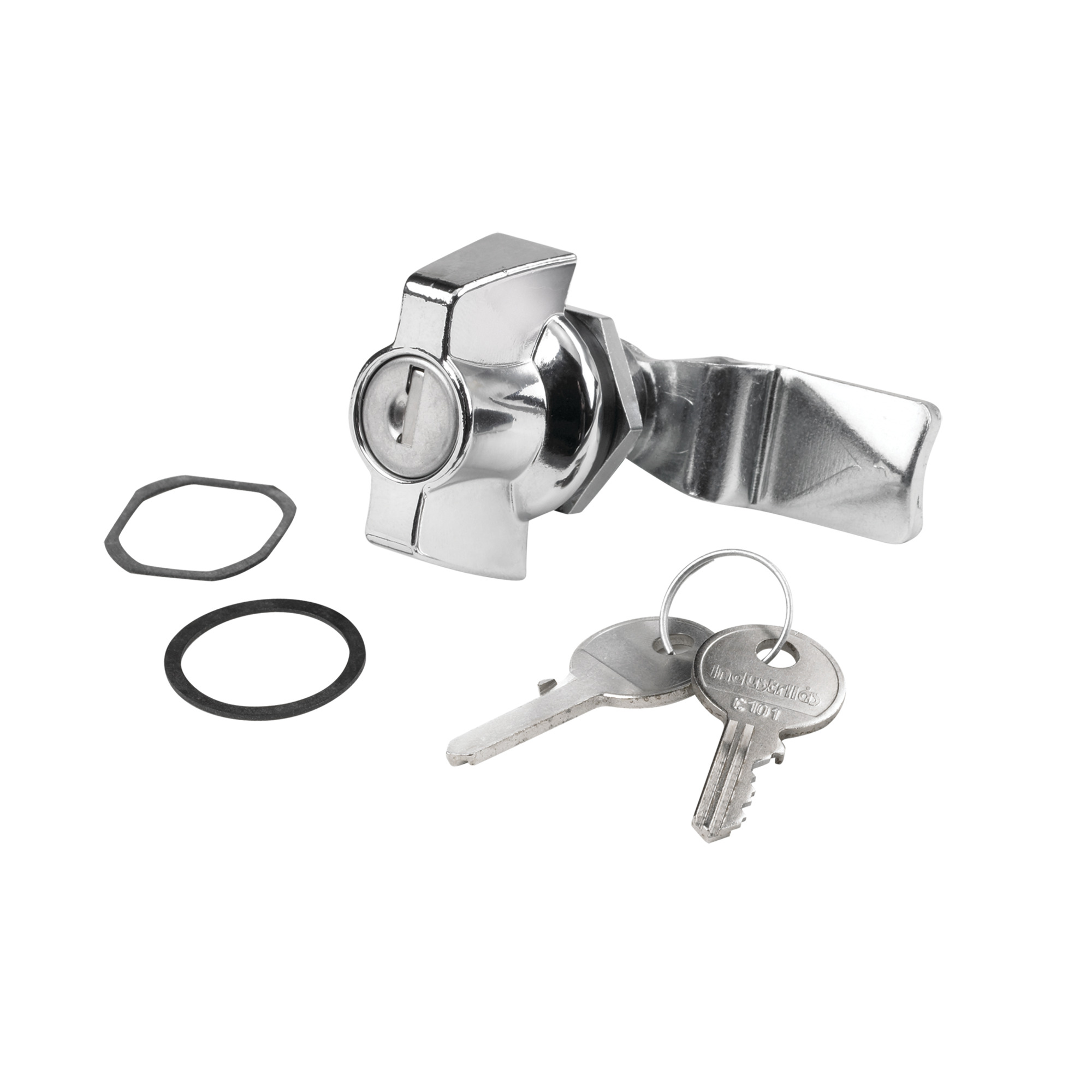 ComLine Handle Key-locking Wingnut, Polished, Steel