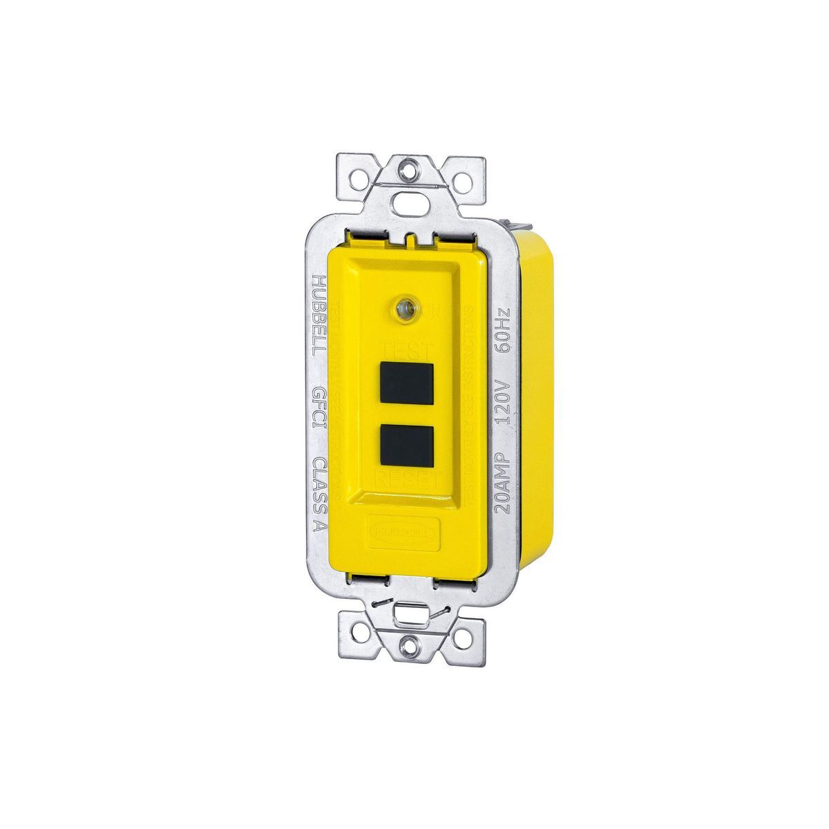 Power Protection Products, GFCI Modules, Industrial/Commercial, Manual Set, 20A 120V AC, Faceless, 6" Wire Leads, 4-6 mA Trip Level, Yellow