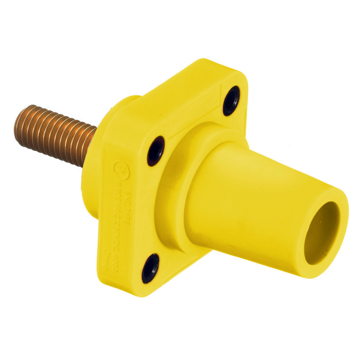 Heavy Duty Single Pole Industrial Grade, Female Receptacle, 300/400A 600V AC/DC, Single Conductor, Threaded Stud