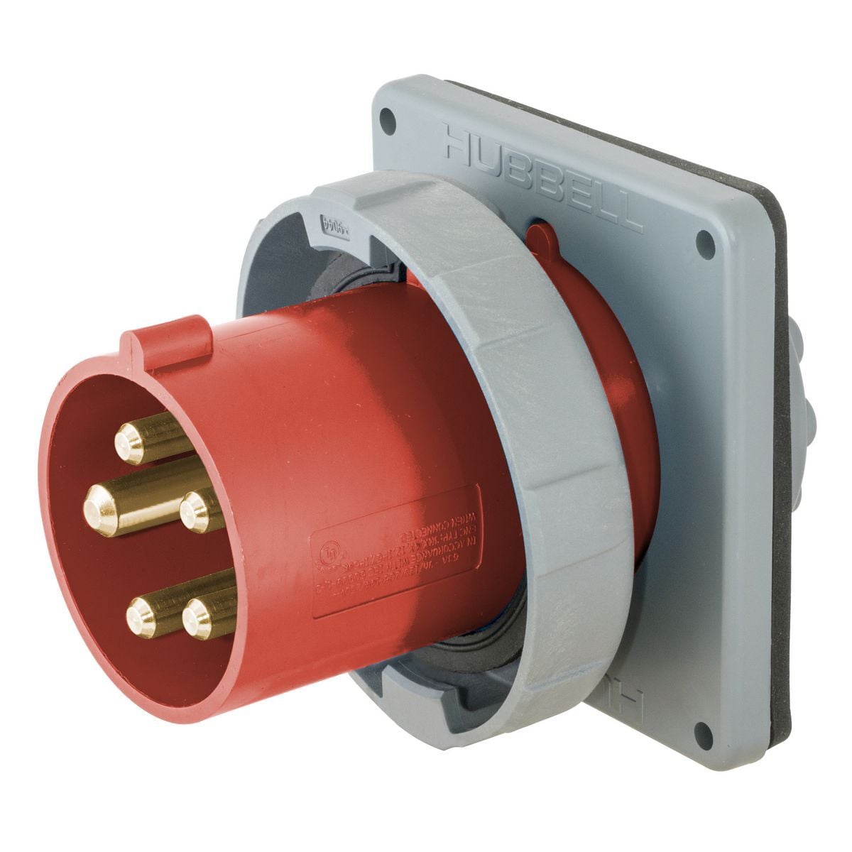 Hubbell Wiring Device Kellems, IEC Pin and Sleeve, Inlet, 30/32A,220-415V, 3-Pole 4-Wire Grounding, 4X/IP69K