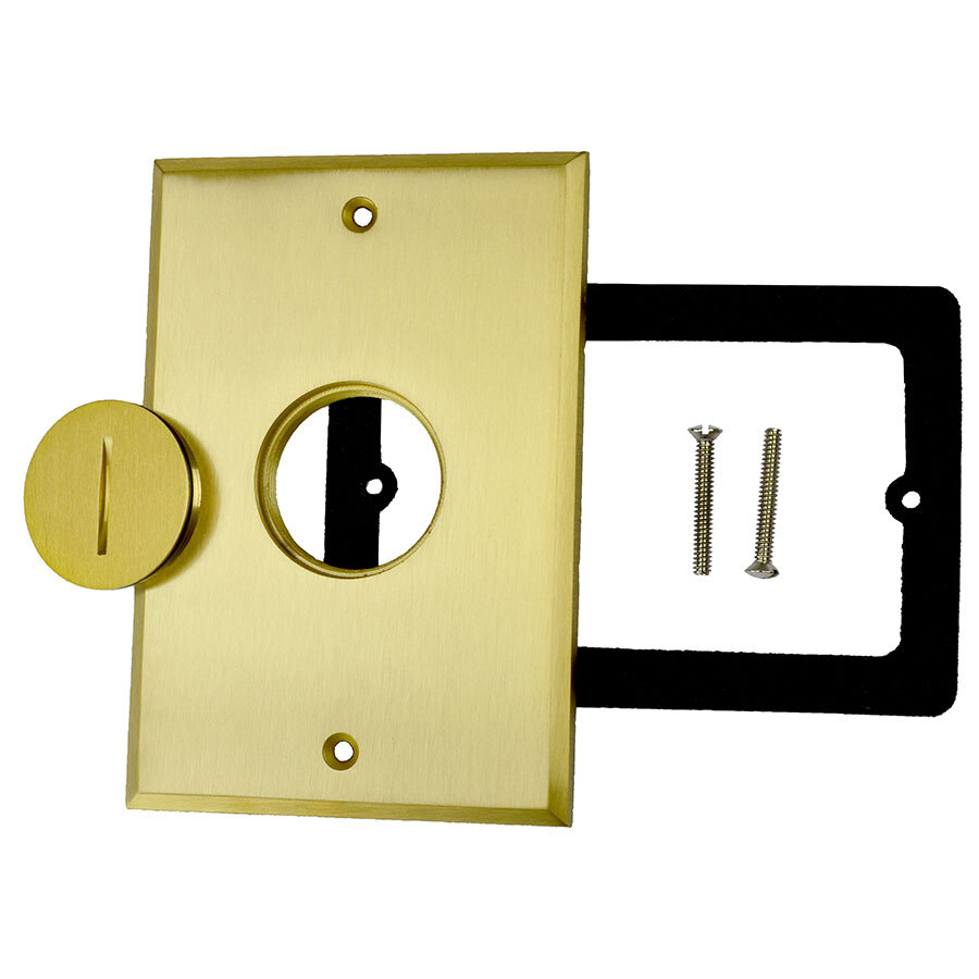Rectangular Floor Box Cover; Brushed Brass