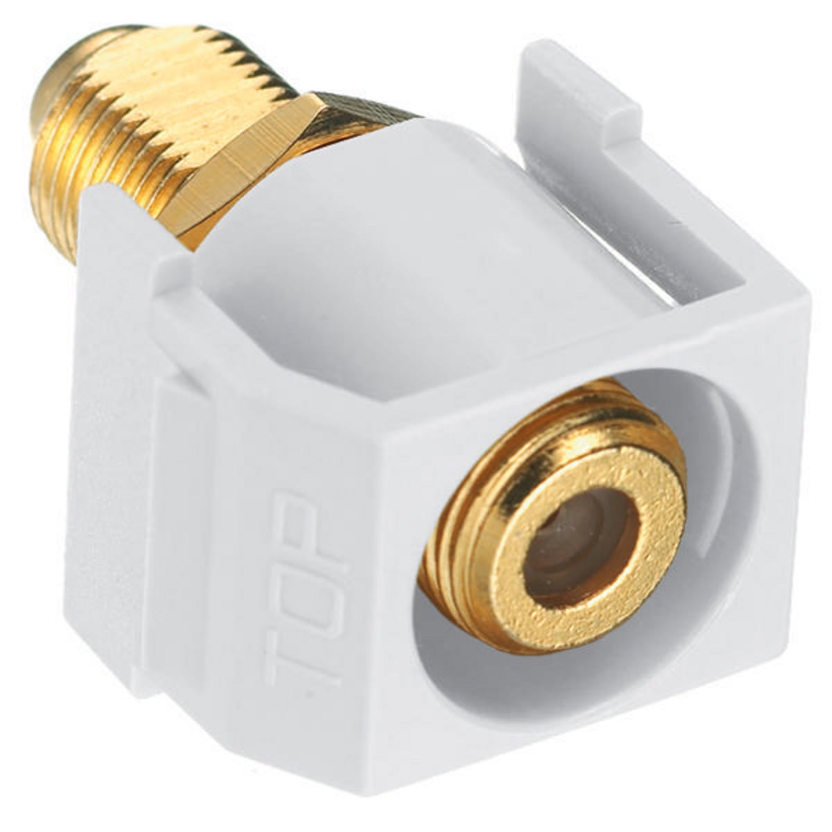 Snap-Fit, Recessed F-Coax Connector, White