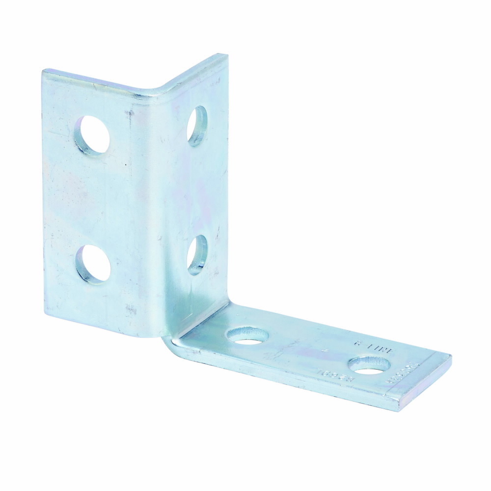 Eaton B-Line series corner connection, 3.93" H x 5.37" L x 1.62" W, Steel, Electro-plated, Left hand six hole single corner wing fitting