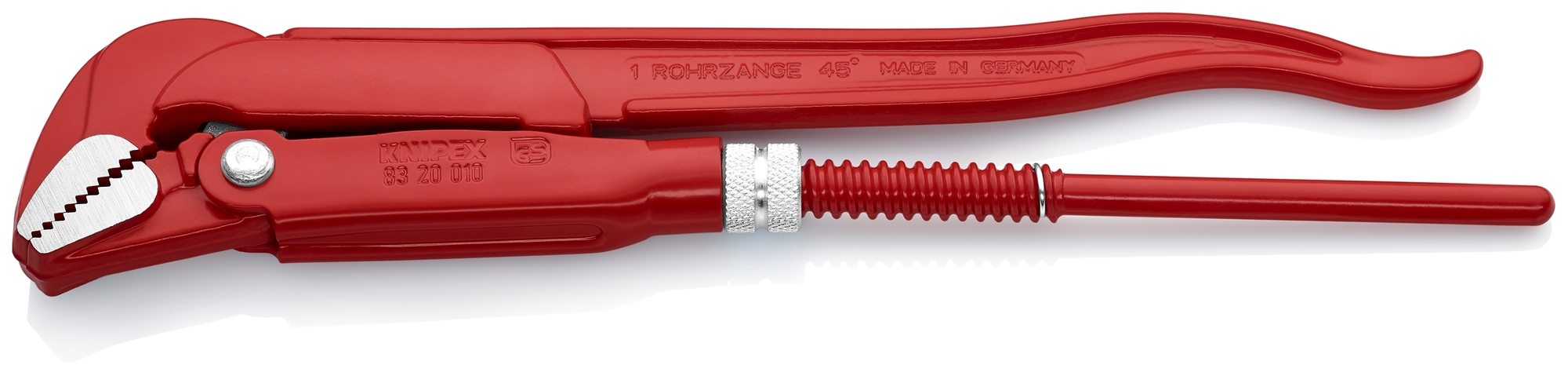 Swedish Pipe Wrench-45°, 12 1/2 in., Bare Handles