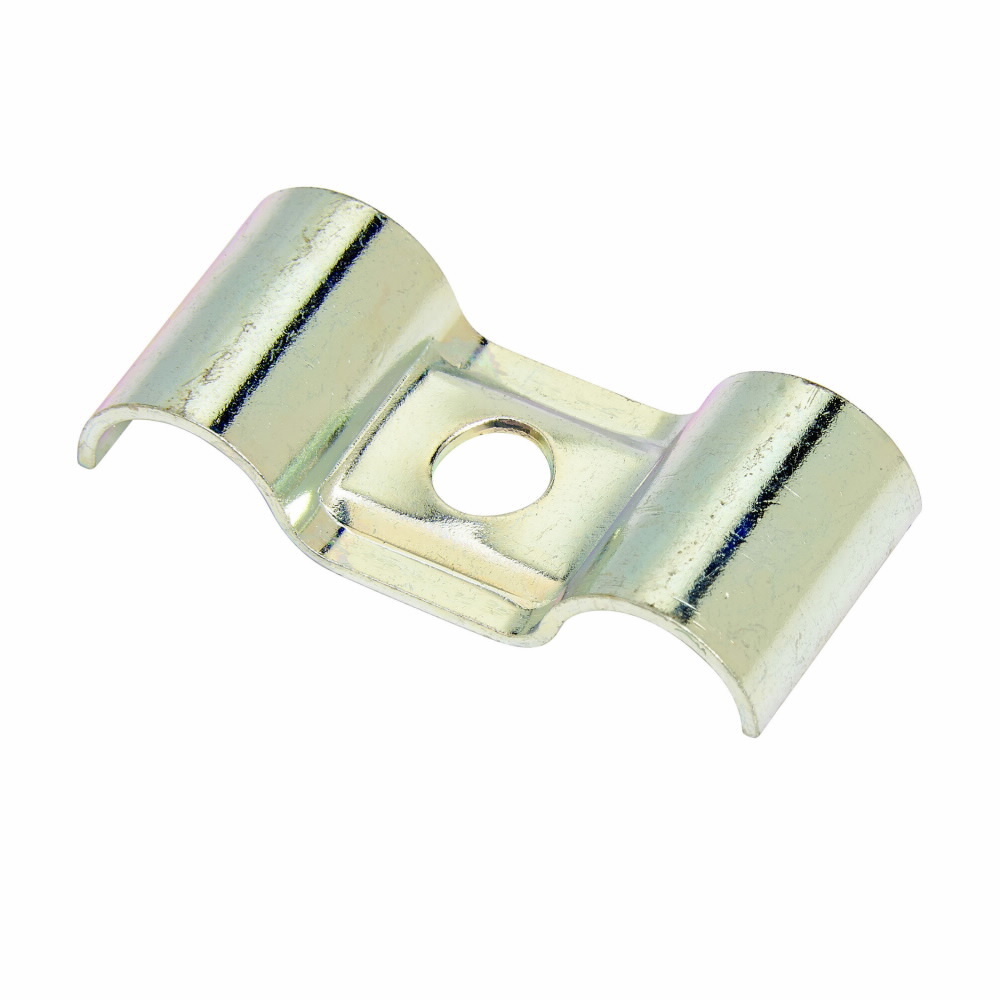 Eaton B-Line series tubing clamp and pipe guide, 0.0620" H x 1.4380" L x 0.81" W, Steel, 0.25" max pipe size, 9/32" bolt/pin size