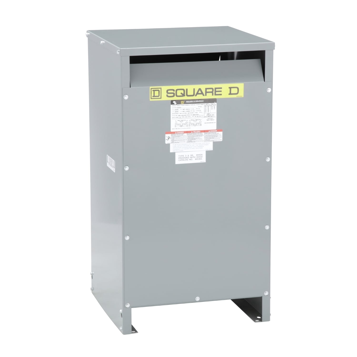Transformer, dry type, DOE 2016, 50kVA, 1 phase, 600V primary, 120/240V secondary, 18H, 150C rise