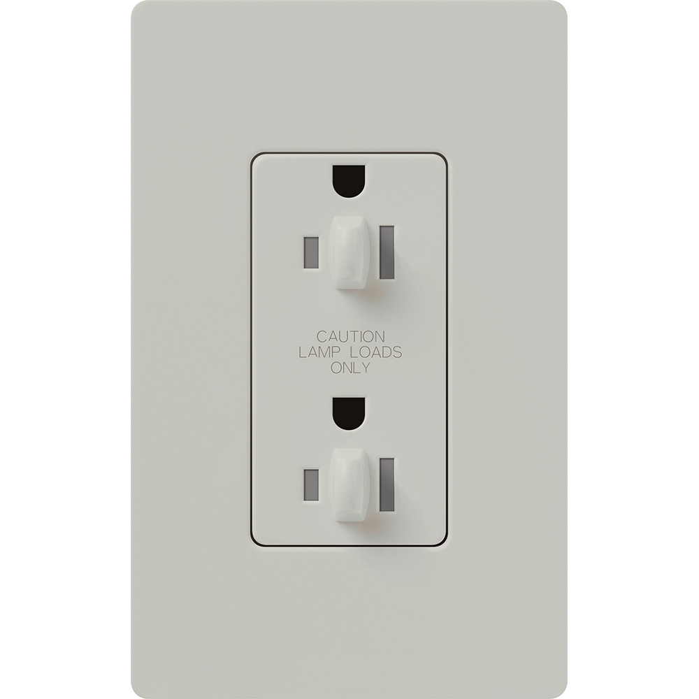 Claro, Satin, dual dimming, tamper resistant receptacle, 15A/125V in palladium