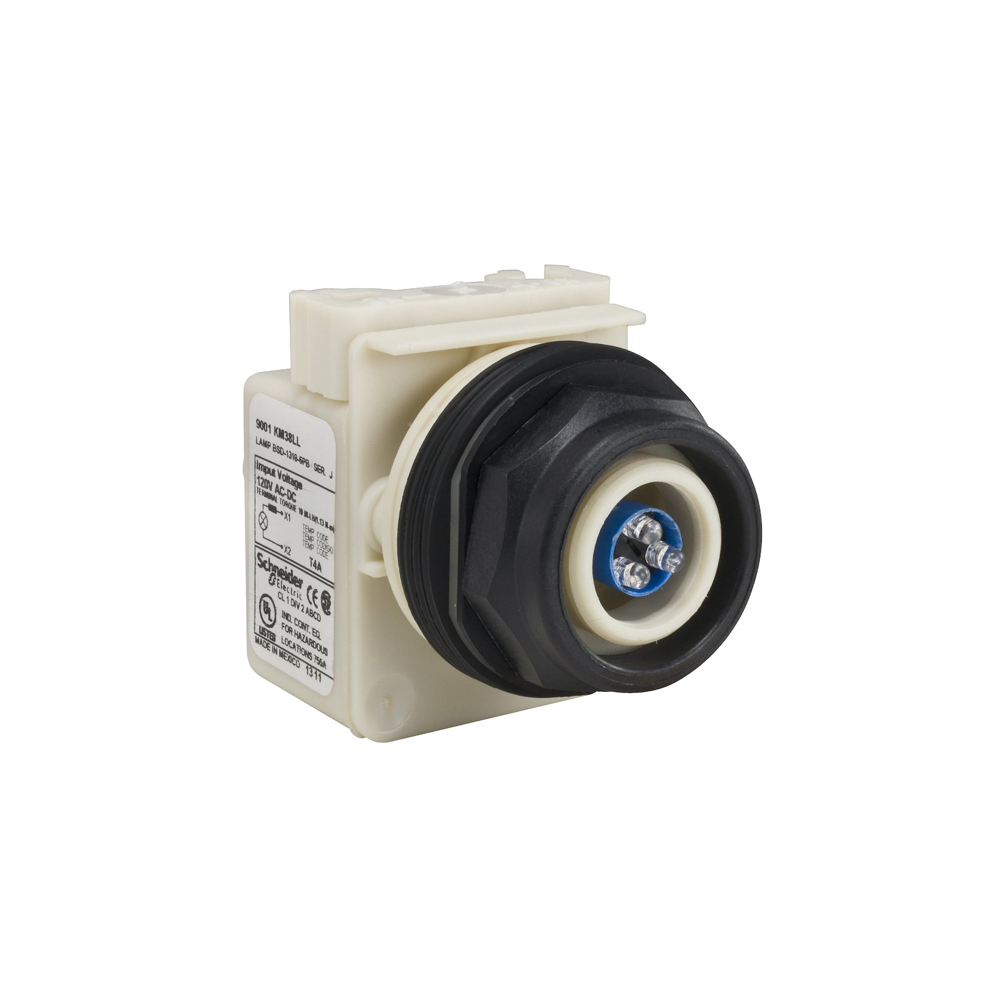 Pilot light head, Harmony 9001SK, plastic, without cap, 30mm, LED blue, 120V