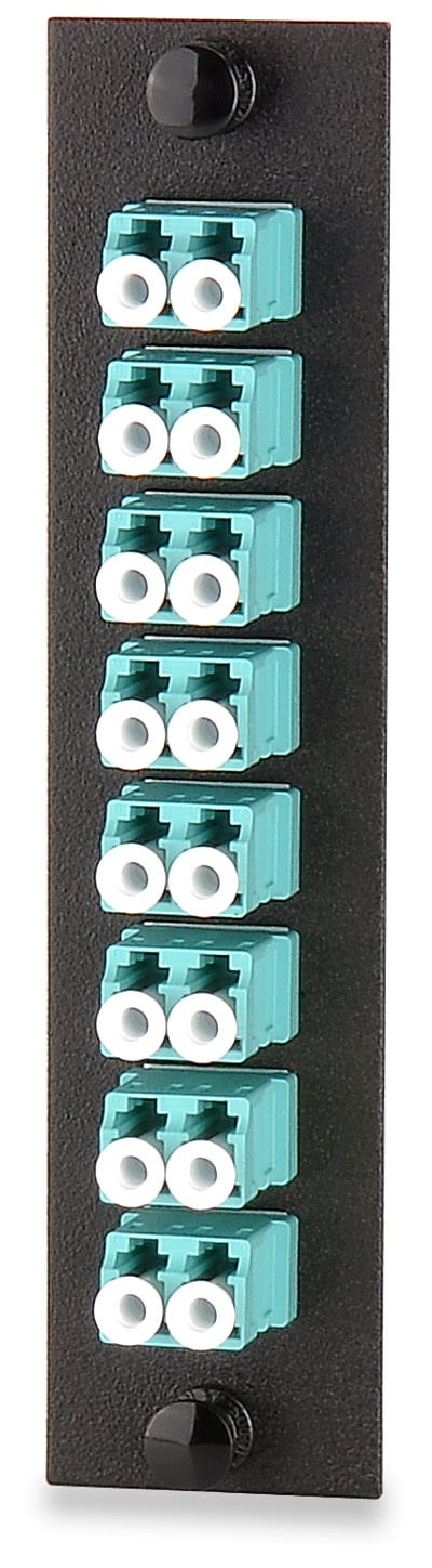 8-Port (16 Fiber) LC OM3/OM4 Adapter Plate, Ceramic Sleeve