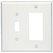 2-Gang 1-Toggle Decora/GFCI Device Combination Wallplate, Oversized, Thermoset, Device Mount, Ivory