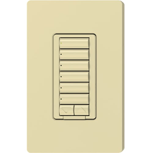 Lutron RadioRA 2 seeTouch Wall Mount Designer Keypad, 6 Button with Raise/Lower - Ivory