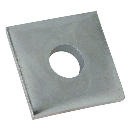 Washer, Square, Size 1-1/2 Inches x 1-1/2 Inches, Bolt Size 5/16 Inch, Thickness 1/8 Inch, Electro-Galvanized Steel