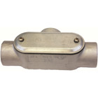 1-1/4" Threaded T Conduit Body W/Steel Cover & Gasket Form 7 Grey Iron