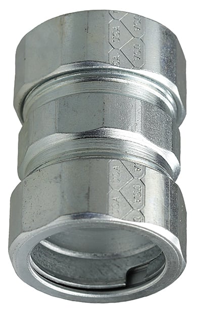 No Thread Coupling, 3/4 in. Size, Steel material, Zinc Plated Finish
