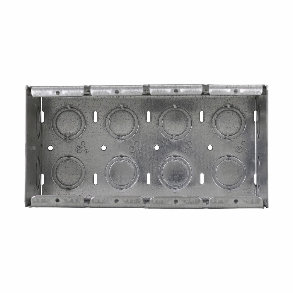 Eaton Crouse-Hinds series Masonry Box, (8) 1/2", (8) 3/4", 3-1/2", (8) 1/2", (8) 3/4", Steel, Four-gang, (2) 1/2", (2) 3/4", 88.0 cubic inch capacity