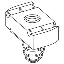 Eaton B-Line series spring nut, 0.85" H x 1.3750" L x 0.85" W, Steel, Electro-plated, 7/16"-14 bolt size