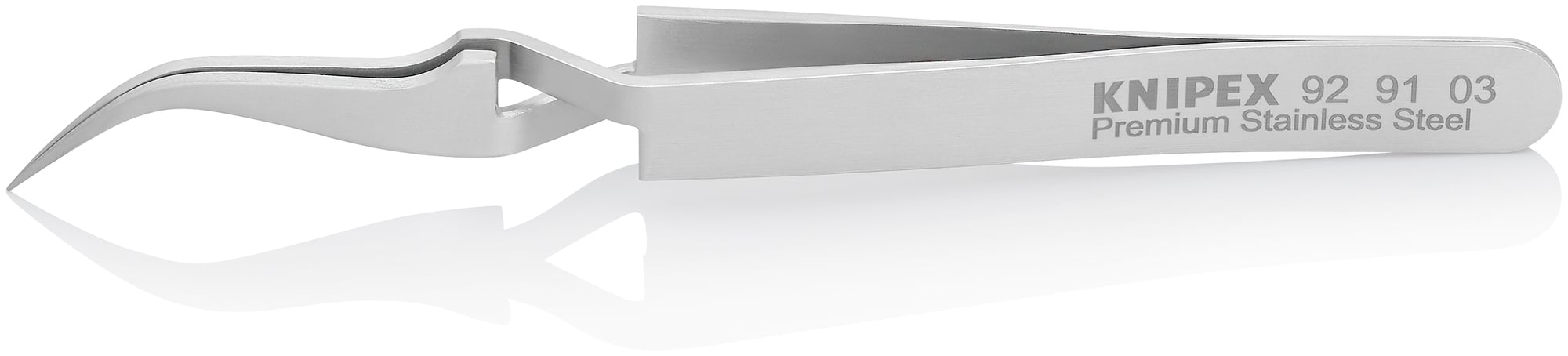 Premium Stainless Steel Cross-Over Gripping Tweezers-45°Angled-Needle-Point Tips, 4 1/2 in., 0.22 mm TT, 0.25 mm TW