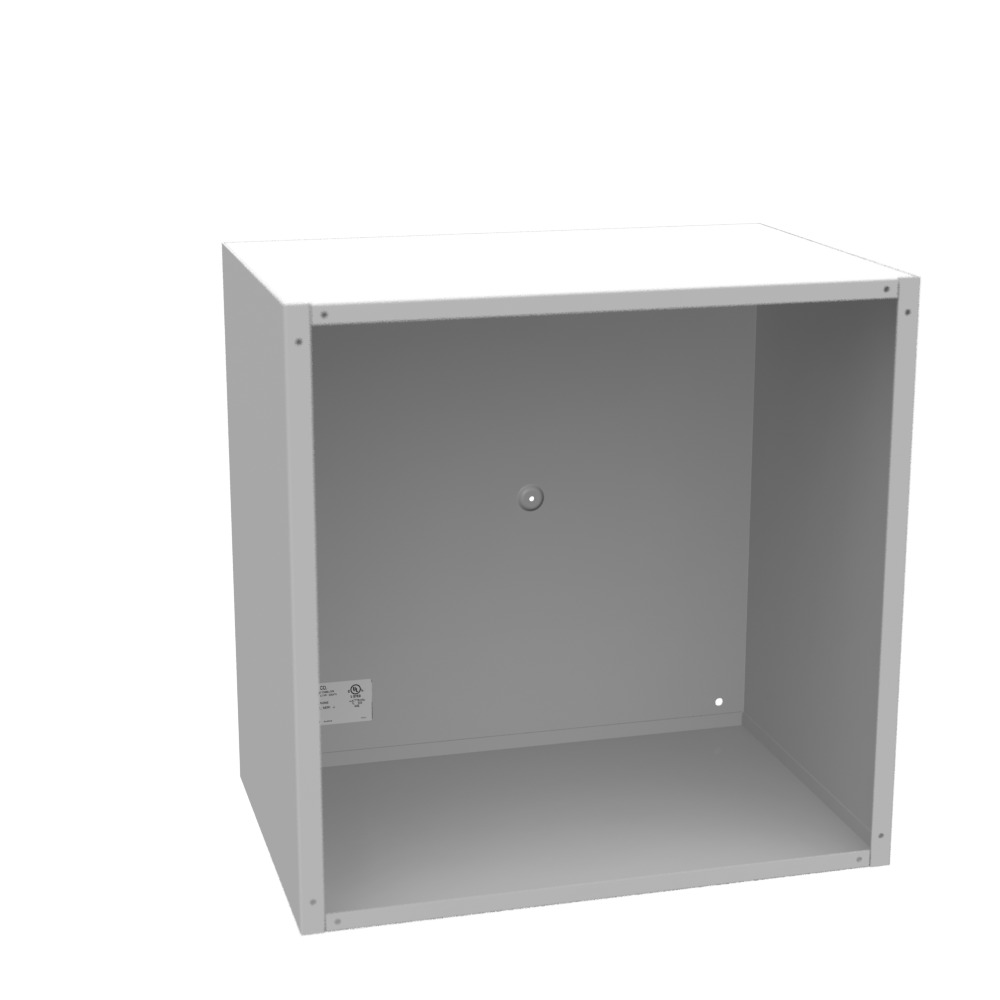 18x12x18 Screw Cover Type 1 UL Listed Steel No Knockouts ANSI 61 Gray Cover with Teardrop Slots Mounting Holes in Back