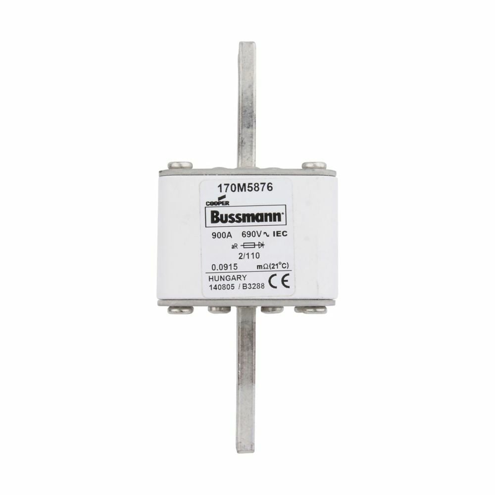 Eaton Bussmann series high speed square body fuse, 700V (UL), 690V (IEC), 900A, Top fuse status indicator, Fuse, Class aR