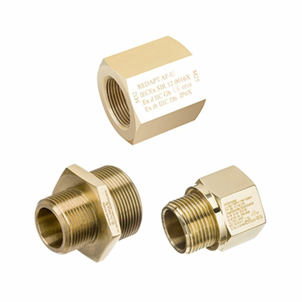 Eaton Redapt RDU Reducer, M40 Male x M25 Female, Brass, Unplated