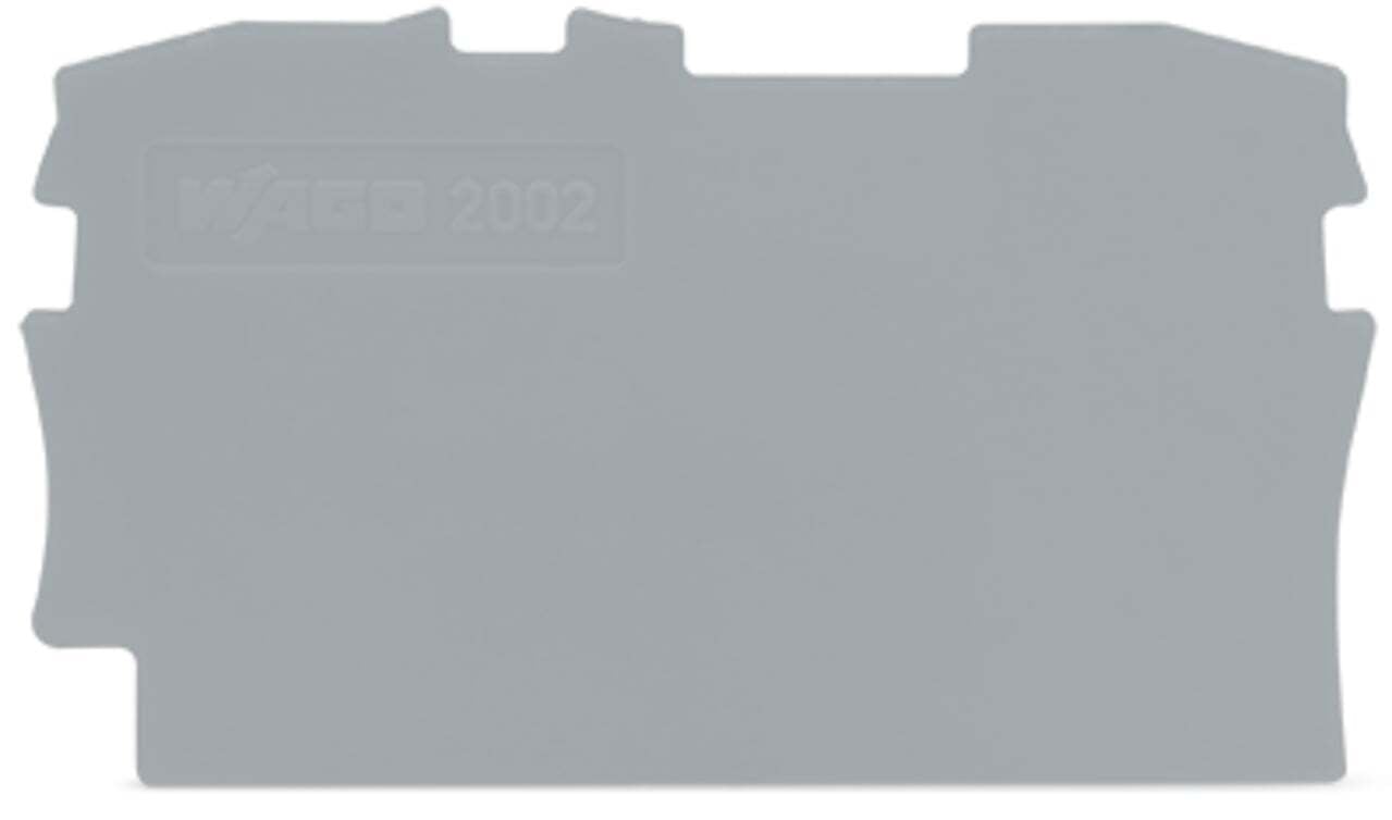 End and intermediate plate; 0.8 mm thick; gray