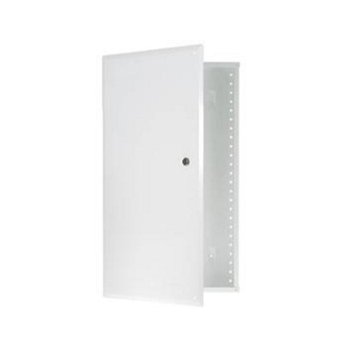 This 20" enclosure with hinged door features universal On-Q bay-style mounting holes that are compatible with all bay-style modules.
