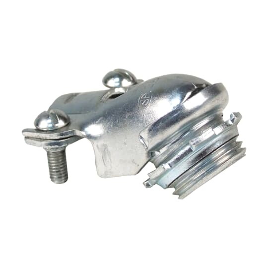 Squeeze Connector, 45 Degree Bend, Trade Size 1/2 Inch, Knockout Size 1/2 Inch, Cable Range 0.813 to 0.937 Inch, Steel