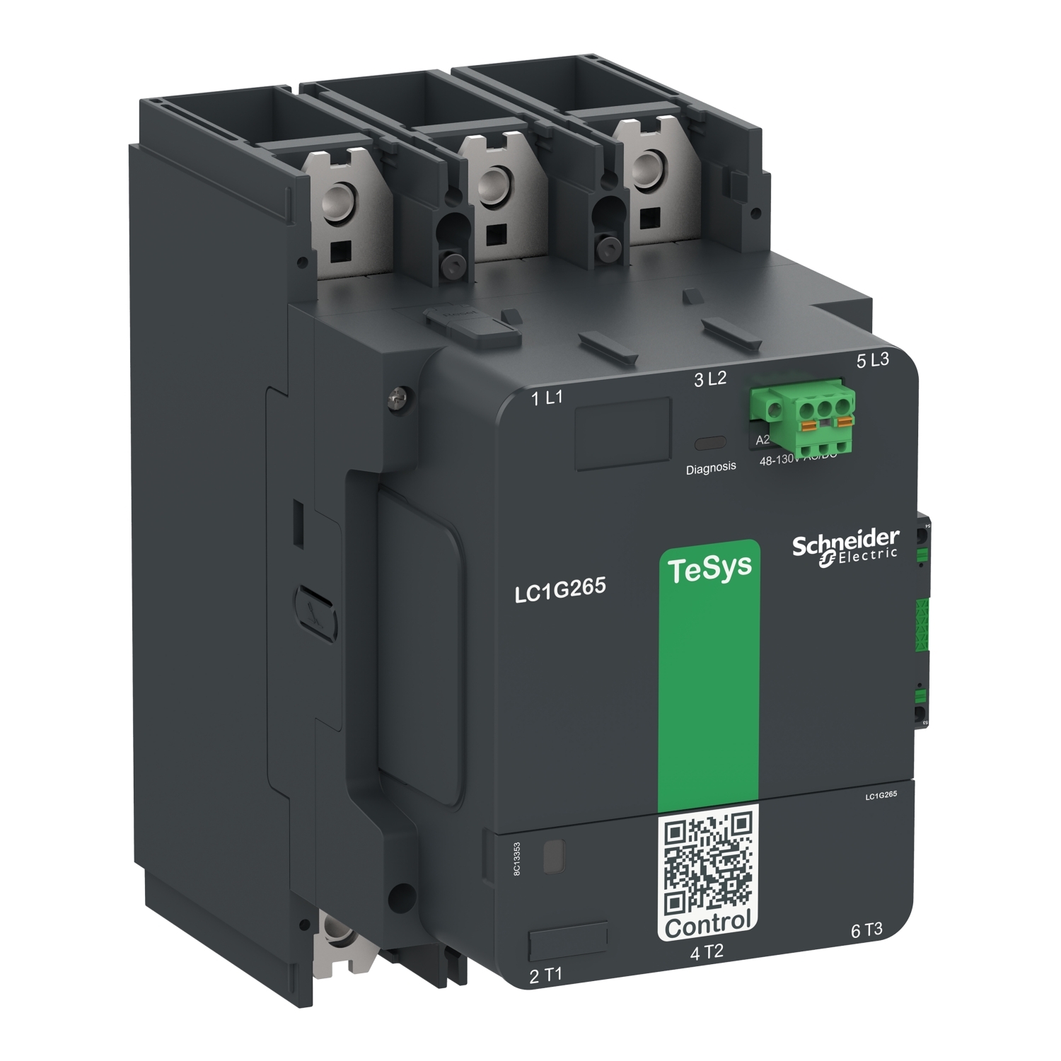 Contactor, high power, TeSys Giga, standard version, 3 pole/NO, AC-3 <=440V 330A, 100-250VAC/DC coil