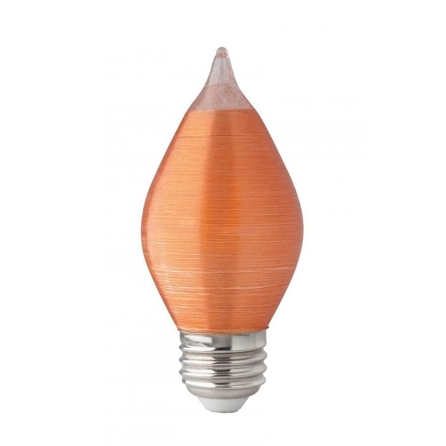 4 Watt C15 LED - Satin Spun - Amber - Medium Base - 2100K - 240 Lumens - 120 Volts