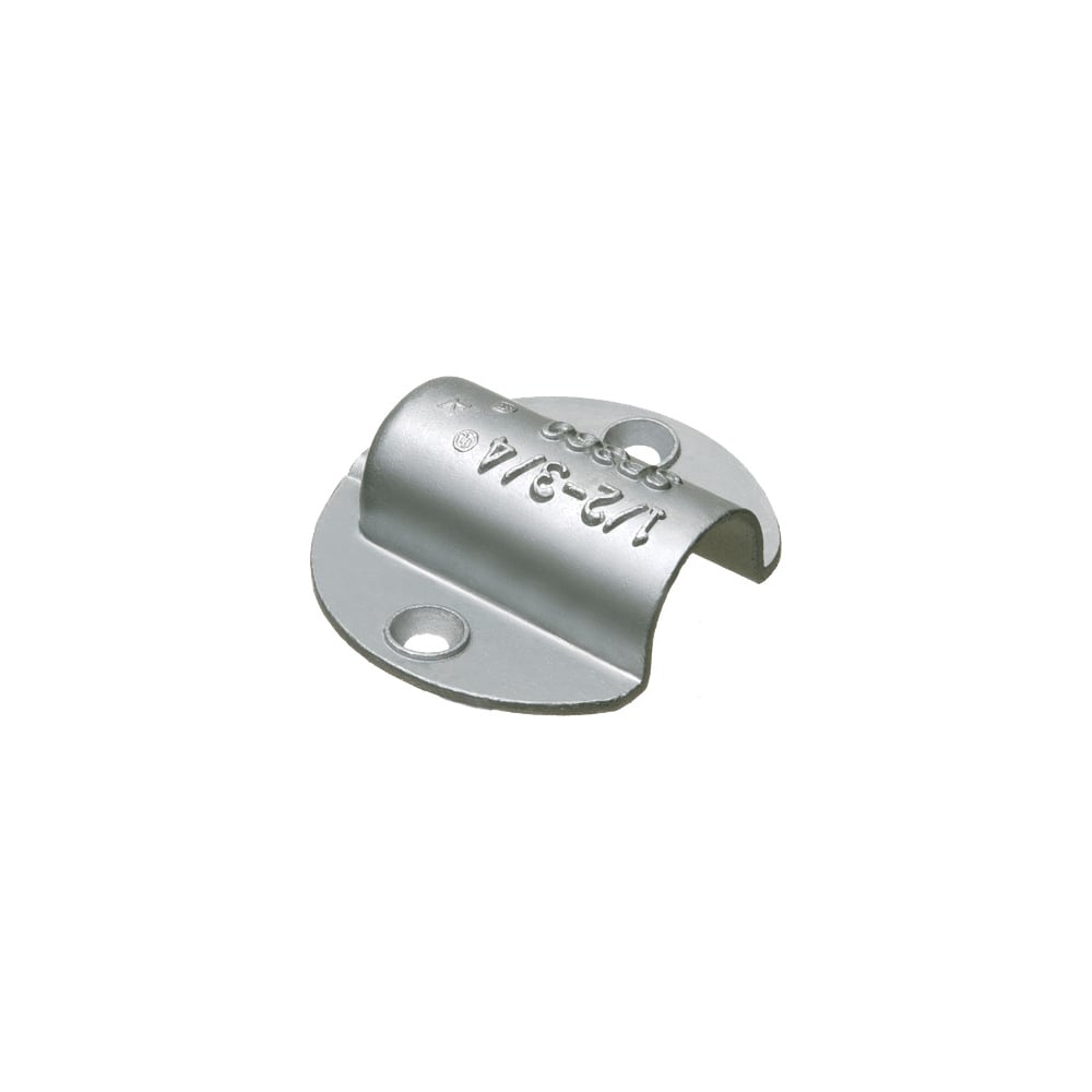 Sill plate, zinc die-cast. Comes with duct seal and wood screws. Wire Size 1/2" and 3/4" EMT.