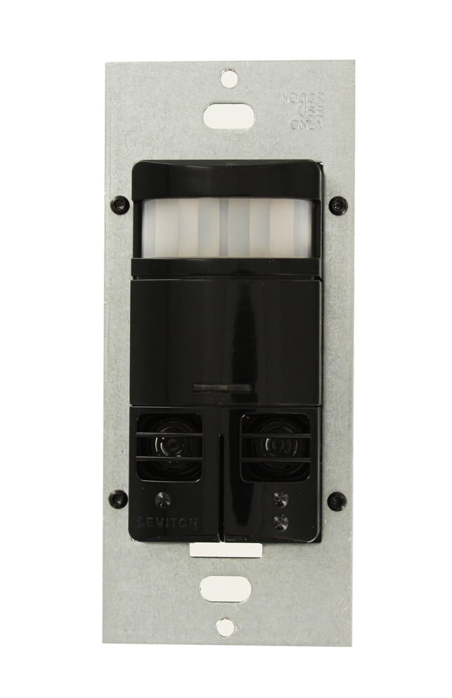 Dual-Relay Decora Wall Switch with Multi-Technology Occupancy Sensor, Black