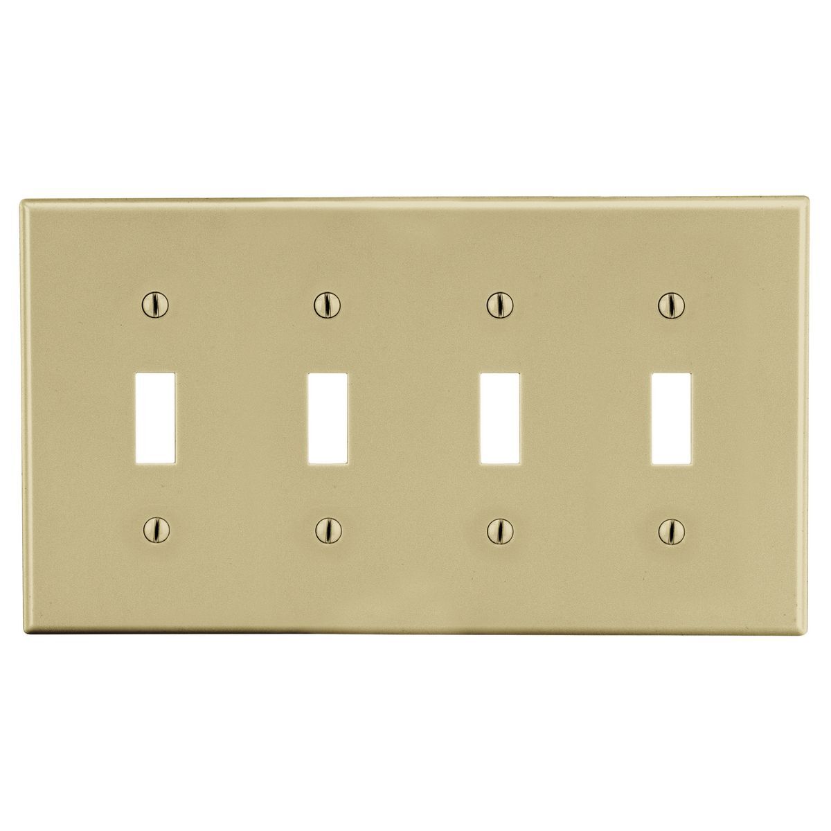 Wallplate, 4-Gang, 4) Toggle, Ivory