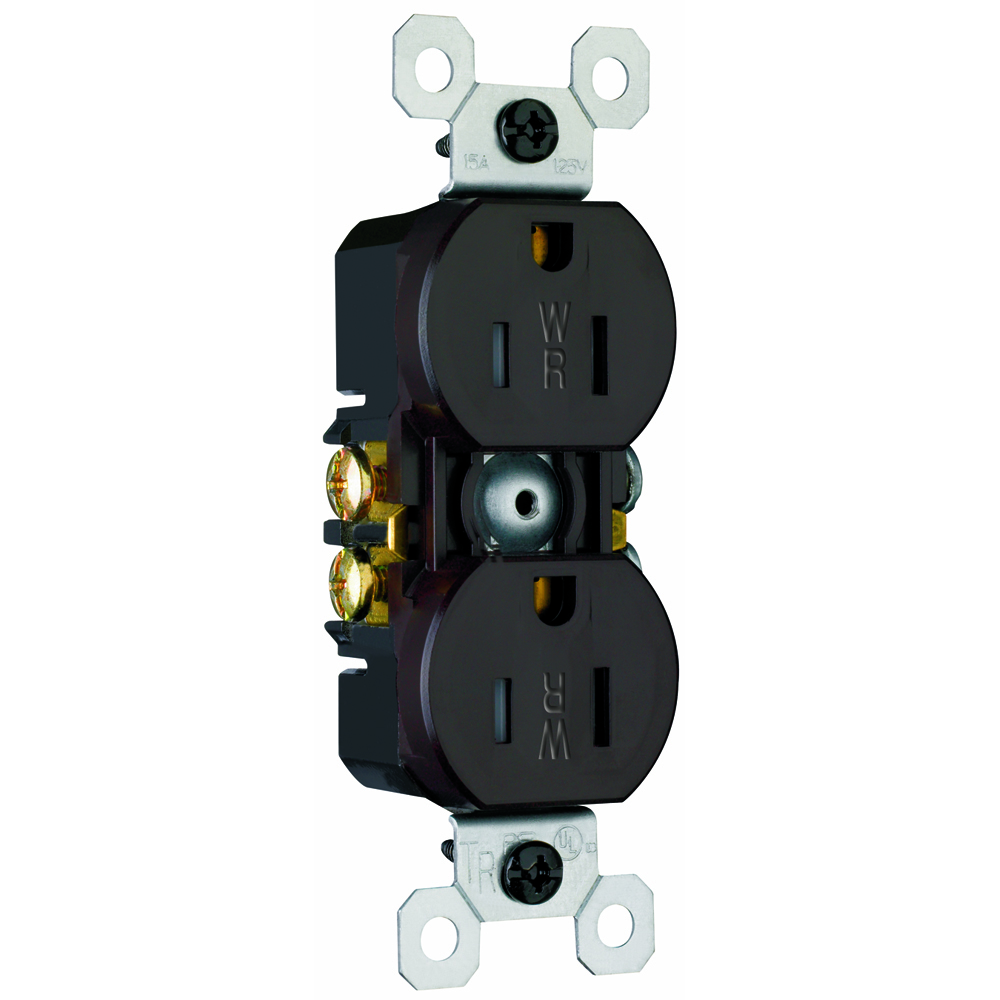 Residential Weather-Resistant Receptacles are Tamper-Resistant as required by 2008 National Electrical Code. Listed to the Weather-Resistant supplement of UL498, meeting demanding UL requirements including: Ultraviolet light exposure test, Cold impact test, Accelerated aging test, Stringent material requirements for current-carrying parts, wire binding screws and mounting straps to ensure superior corrosion resistance.