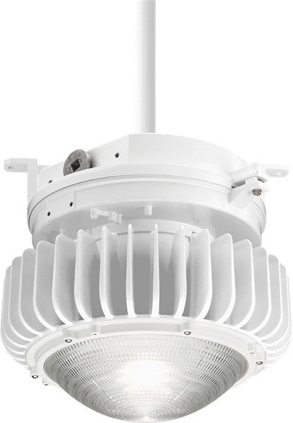 Petrolux PXHW LED Round High Bay, 12000 Lumens, Wide Glass Lens,  277 V, 50/60 Hz, 4000 K, 80 CRI, Pendant Mount, 3/4 Inch Wet Listed Hook Male, White Super Durable