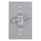 Single Gang Weatherproof Receptacle Cover, Silver, Zinc, Device Mount Switch Cover Only, Packed with Spacers and Screws