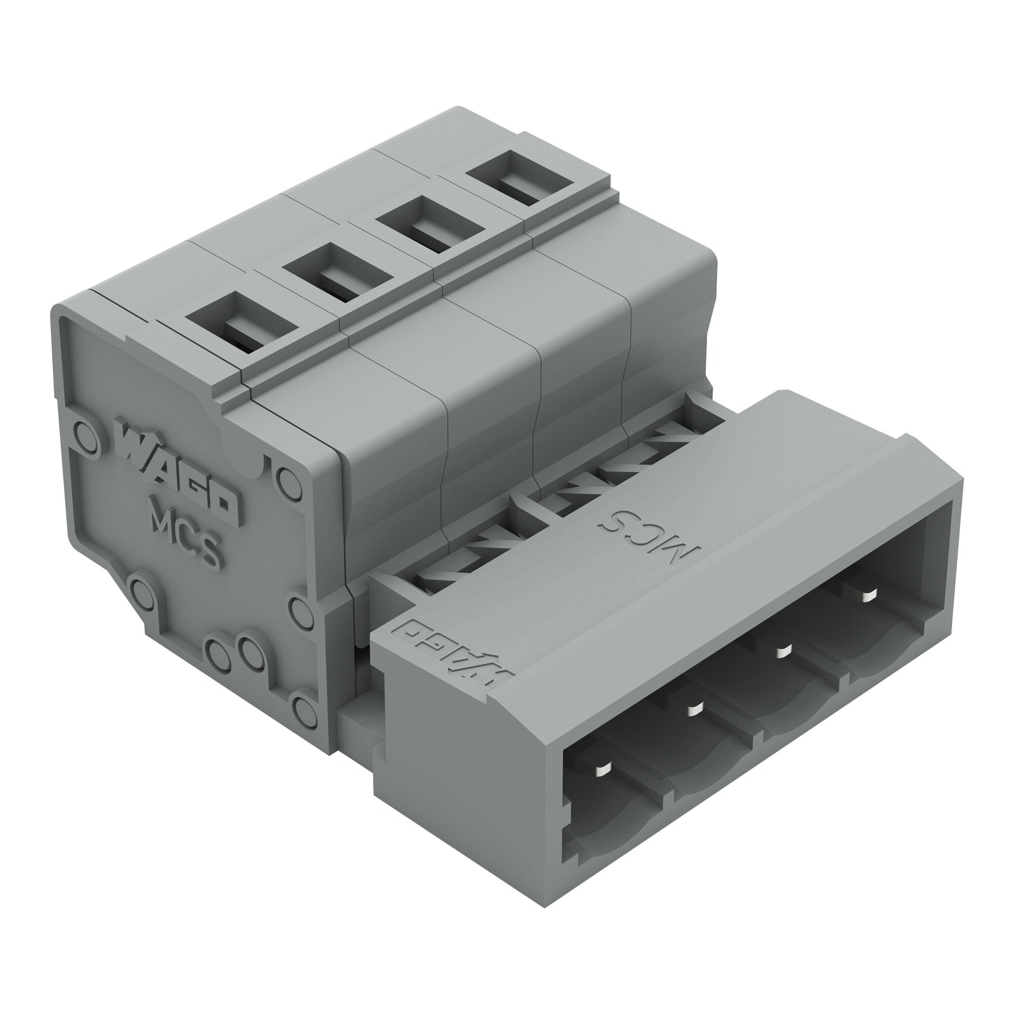 1-conductor male connector; CAGE CLAMP; 2.5 mm; Pin spacing 5 mm; 4-pole; 2,50 mm; gray