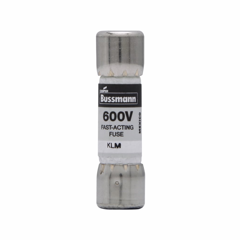 Eaton Bussmann series KLM fuse, 600 Vac, 600 Vdc, 3A, 100 kAIC at 600 Vac, 50 kAIC at 600 Vdc, Non Indicating, Fast acting, Ferrule end X ferrule end, Melamine tube, Nickel-plated bronze endcap