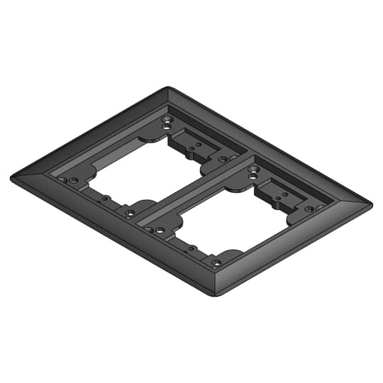 Two Gang Carpet Plate for Floor Boxes for Power and Communications, Length 7-5/8 Inches, Width 6-1/8 Inches, Black, PolyCarbonate
