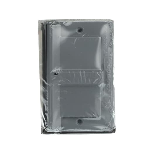 Single Gang Weatherproof Receptacle Cover, Silver, Zinc Alloy, 1 GFI Receptacle, Device Mount