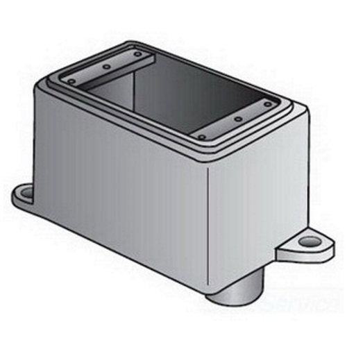 OZ-Gedney Type FDA Deep Cast Device Box, Gray Iron, Size: 3/4 IN, Ridge Top Construction, Cable Entry: (1) 3/4 IN Hub, 28 CU-IN Capacity, No, 2-15/16 IN Width, 3-1/16 IN Depth, 4-11/16 IN Height, Finish: Zinc Electroplated With Aluminum Enam