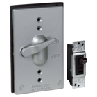 Single Gang Weatherproof Receptacle, Silver, Aluminum, Switch Cover with 20A 102/277V Double-Pole Switch