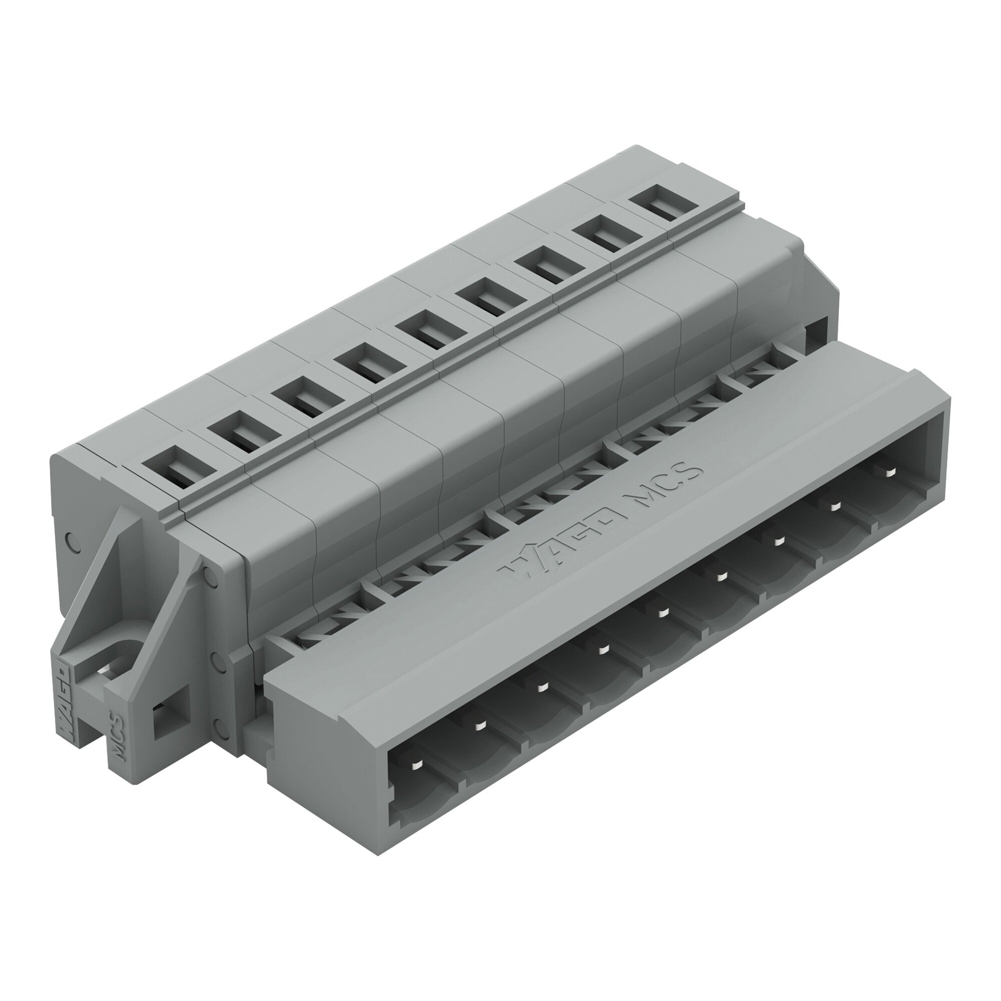 1-conductor male connector; CAGE CLAMP; 2.5 mm; Pin spacing 5 mm; 9-pole; clamping collar; 2,50 mm; gray
