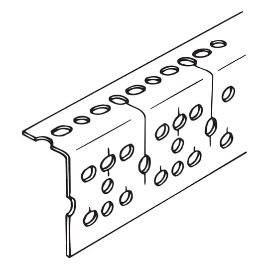 Channel, Extra Heavy-Duty Slotted Right Angle, 14 Gauge, 3-1/8 Inch x 1-5/8 Inch, Length 10 Feet, Steel