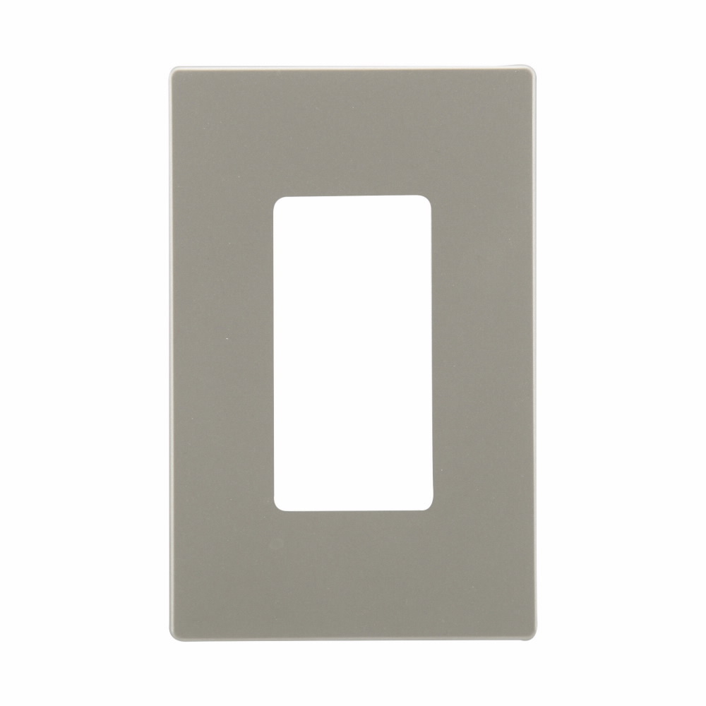 Eaton ASPIRE wallplate, Screwless, Residential, Silver granite, Decorator Cutout, Polycarbonate, Single- gang, Mid-size